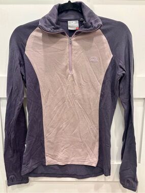 Icebreaker Women's Pure Merino 1/4 Zip in Lavender & Pink Size S